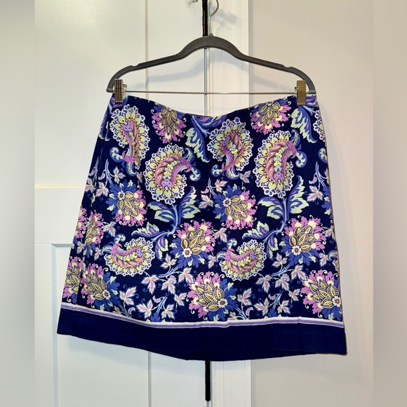Talbots Dresses & Skirts - Talbots Blue and Pink Paisley Mini Skirt